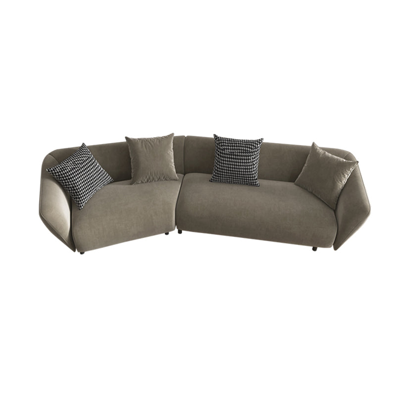 28.3" Linen/Microfiber/Faux Leather Square Arm Sofa& Chaise Lounge for Living Room Clearhalo 'furn' 'furn_sectionals' 'Furniture' 'furniture_sectionals' 'kitchen' 'kitchen_sectionals' 'Living Room Furniture' 'Sectionals' 4774246