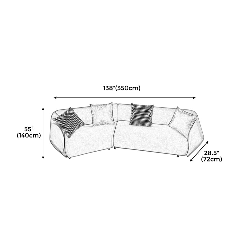 28.3" Linen/Microfiber/Faux Leather Square Arm Sofa& Chaise Lounge for Living Room Clearhalo 'furn' 'furn_sectionals' 'Furniture' 'furniture_sectionals' 'kitchen' 'kitchen_sectionals' 'Living Room Furniture' 'Sectionals' 4774254