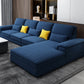 Assembled 3-seater Sofa and Chaise Recessed Arm Settee Furniture Dark Blue Clearhalo 'furn' 'furn_sectionals' 'Furniture' 'furniture_sectionals' 'kitchen' 'kitchen_sectionals' 'Living Room Furniture' 'Sectionals' 4774256