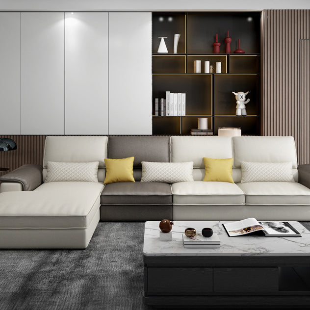 Assembled 3-seater Sofa and Chaise Recessed Arm Settee Furniture Clearhalo 'furn' 'furn_sectionals' 'Furniture' 'furniture_sectionals' 'kitchen' 'kitchen_sectionals' 'Living Room Furniture' 'Sectionals' 4774262