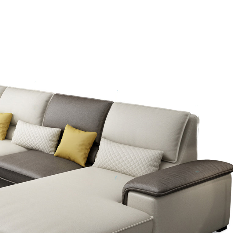 Assembled 3-seater Sofa and Chaise Recessed Arm Settee Furniture Clearhalo 'furn' 'furn_sectionals' 'Furniture' 'furniture_sectionals' 'kitchen' 'kitchen_sectionals' 'Living Room Furniture' 'Sectionals' 4774270