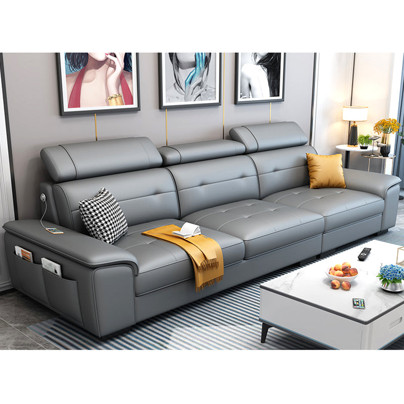 Waterproof Linen Pillow Top Arm Sofa with Adjustable Bolster Pillows and Storage Bag 103"L x 35"W x 39"H Latex Clearhalo 'furn' 'furn_sectionals' 'Furniture' 'furniture_sectionals' 'kitchen' 'kitchen_sectionals' 'Living Room Furniture' 'Sectionals' 4774278