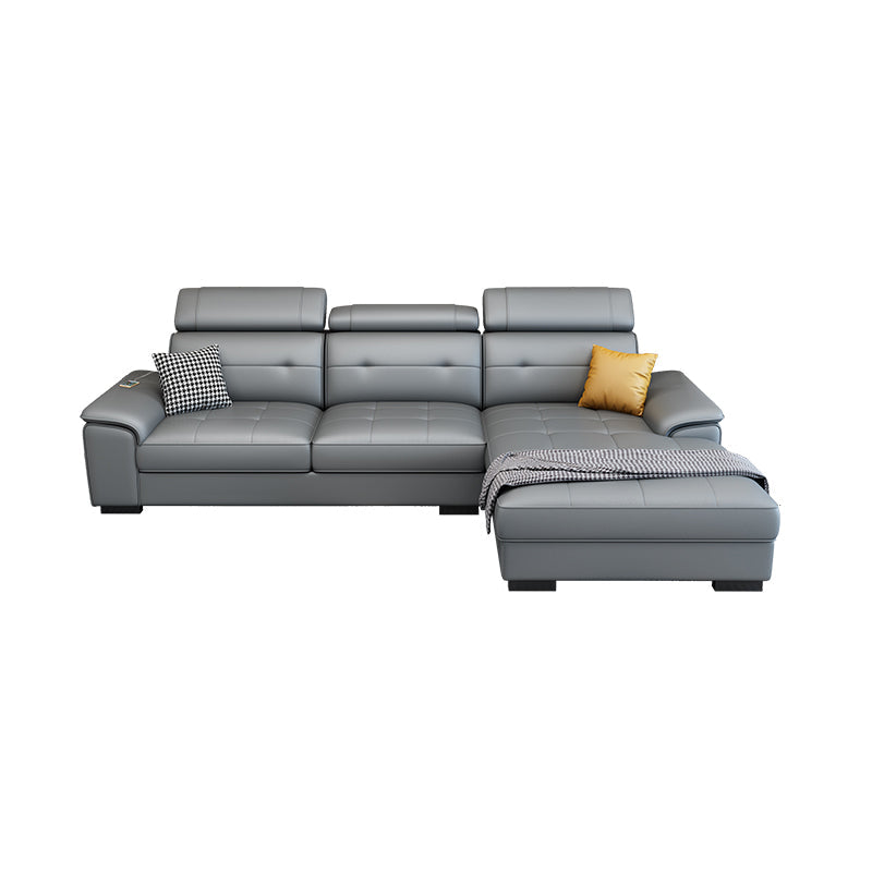 Waterproof Linen Pillow Top Arm Sofa with Adjustable Bolster Pillows and Storage Bag 103"L x 71"W x 39"H Sponge Clearhalo 'furn' 'furn_sectionals' 'Furniture' 'furniture_sectionals' 'kitchen' 'kitchen_sectionals' 'Living Room Furniture' 'Sectionals' 4774282
