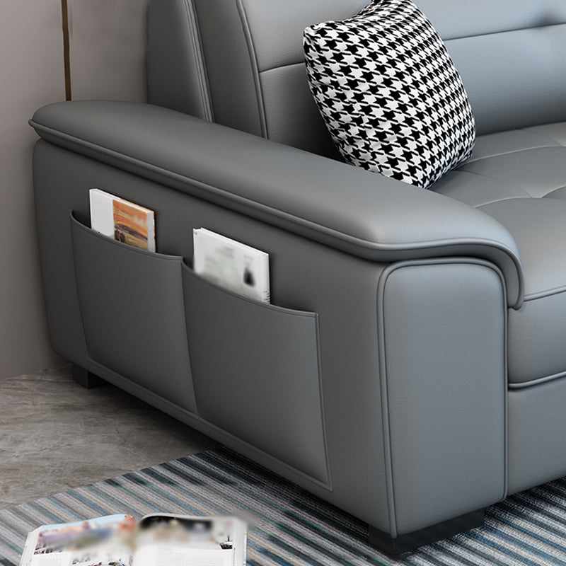 Waterproof Linen Pillow Top Arm Sofa with Adjustable Bolster Pillows and Storage Bag Clearhalo 'furn' 'furn_sectionals' 'Furniture' 'furniture_sectionals' 'kitchen' 'kitchen_sectionals' 'Living Room Furniture' 'Sectionals' 4774285