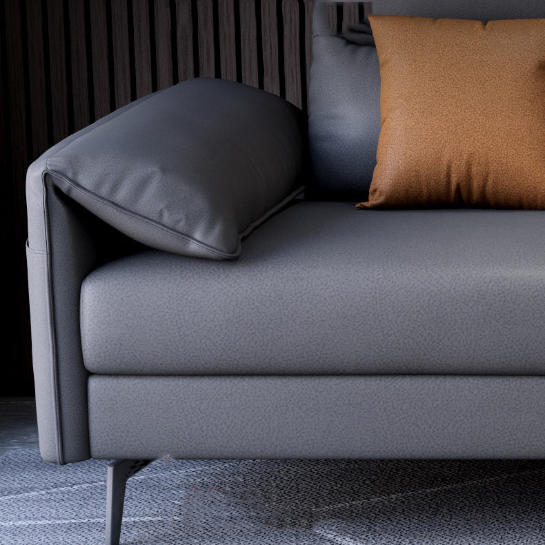 Contemporary Pillow Top Arm Modular Sofa and Chaise with 4 Pillows Clearhalo 'furn' 'furn_sectionals' 'Furniture' 'furniture_sectionals' 'kitchen' 'kitchen_sectionals' 'Living Room Furniture' 'Sectionals' 4774296