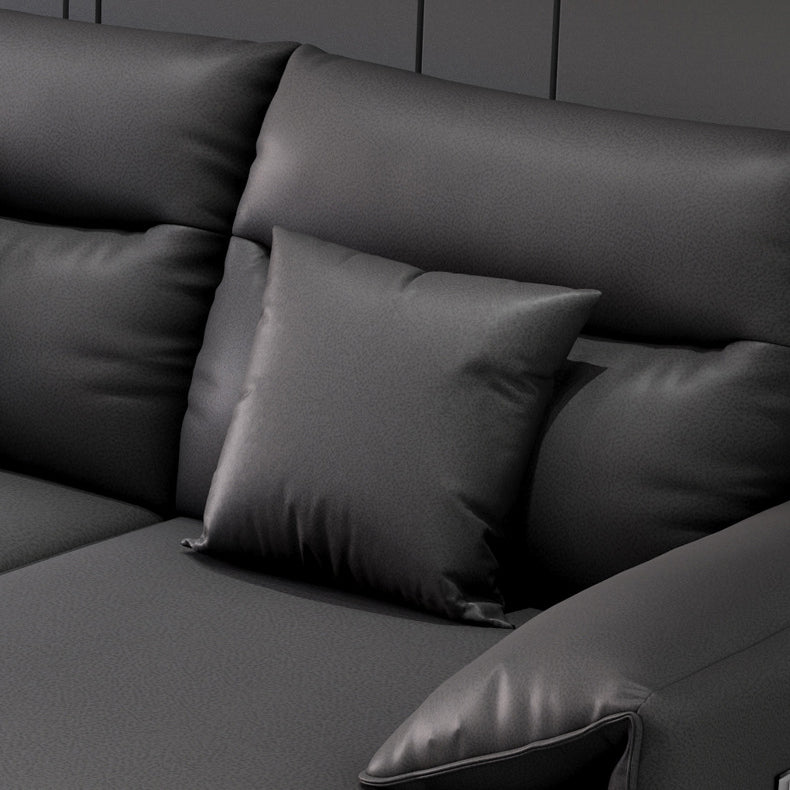 Contemporary Pillow Top Arm Modular Sofa and Chaise with 4 Pillows Clearhalo 'furn' 'furn_sectionals' 'Furniture' 'furniture_sectionals' 'kitchen' 'kitchen_sectionals' 'Living Room Furniture' 'Sectionals' 4774298