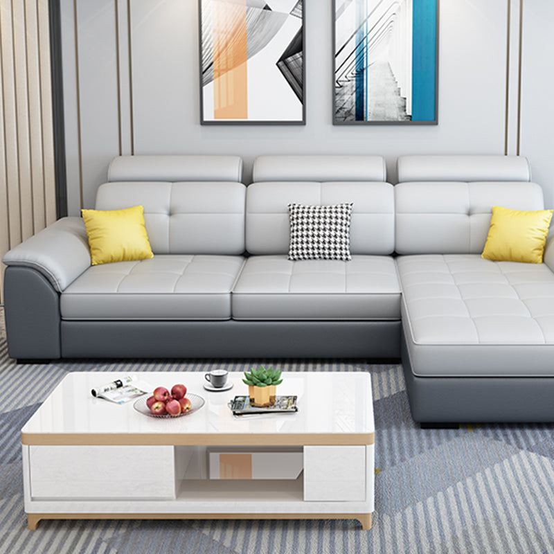 133.07" D x 70.86" W x 35.43" H Pillow Top Arm Sofa with Adjustable Bolster Pillows Clearhalo 'furn' 'furn_sectionals' 'Furniture' 'furniture_sectionals' 'kitchen' 'kitchen_sectionals' 'Living Room Furniture' 'Sectionals' 4774320