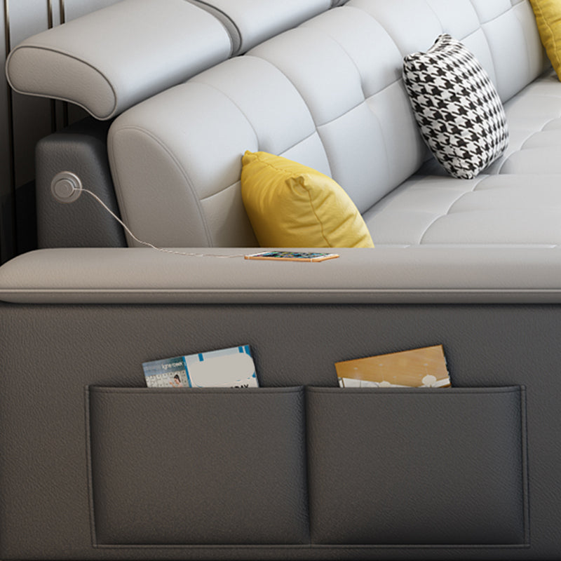 133.07" D x 70.86" W x 35.43" H Pillow Top Arm Sofa with Adjustable Bolster Pillows Clearhalo 'furn' 'furn_sectionals' 'Furniture' 'furniture_sectionals' 'kitchen' 'kitchen_sectionals' 'Living Room Furniture' 'Sectionals' 4774327