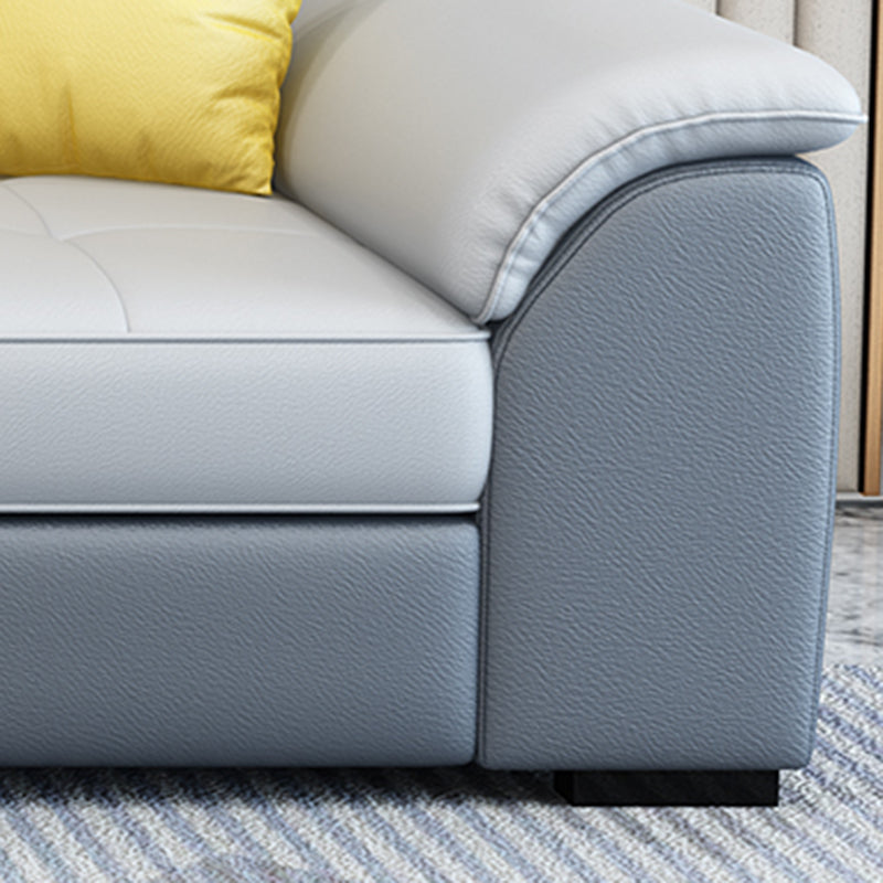 133.07" D x 70.86" W x 35.43" H Pillow Top Arm Sofa with Adjustable Bolster Pillows Clearhalo 'furn' 'furn_sectionals' 'Furniture' 'furniture_sectionals' 'kitchen' 'kitchen_sectionals' 'Living Room Furniture' 'Sectionals' 4774329