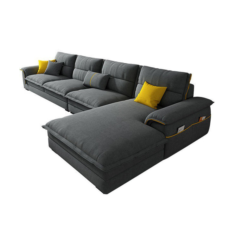 Contemporary Reversible Chaise Sofa with Removable Cushions Slipcovered Sofa Clearhalo 'furn' 'furn_sectionals' 'Furniture' 'furniture_sectionals' 'kitchen' 'kitchen_sectionals' 'Living Room Furniture' 'Sectionals' 4774358