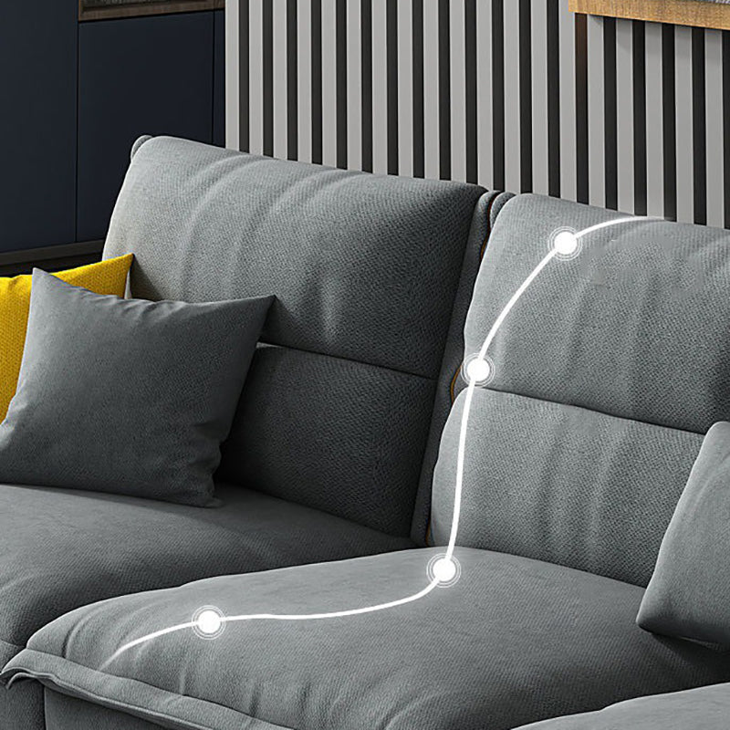 Contemporary Reversible Chaise Sofa with Removable Cushions Slipcovered Sofa Clearhalo 'furn' 'furn_sectionals' 'Furniture' 'furniture_sectionals' 'kitchen' 'kitchen_sectionals' 'Living Room Furniture' 'Sectionals' 4774359