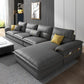 Contemporary Reversible Chaise Sofa with Removable Cushions Slipcovered Sofa Grey Faux Leather Clearhalo 'furn' 'furn_sectionals' 'Furniture' 'furniture_sectionals' 'kitchen' 'kitchen_sectionals' 'Living Room Furniture' 'Sectionals' 4774363