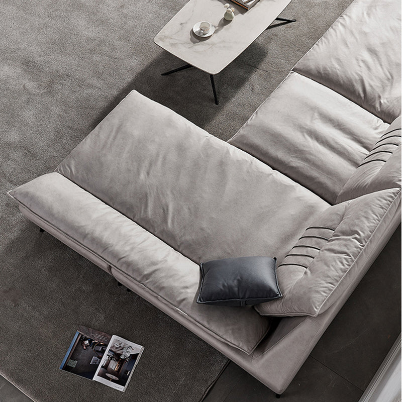 Contemporary Cushions Sofa 39.37"High Flared Arm Stain Resistant Sofa Clearhalo 'furn' 'furn_sectionals' 'Furniture' 'furniture_sectionals' 'kitchen' 'kitchen_sectionals' 'Living Room Furniture' 'Sectionals' 4774375