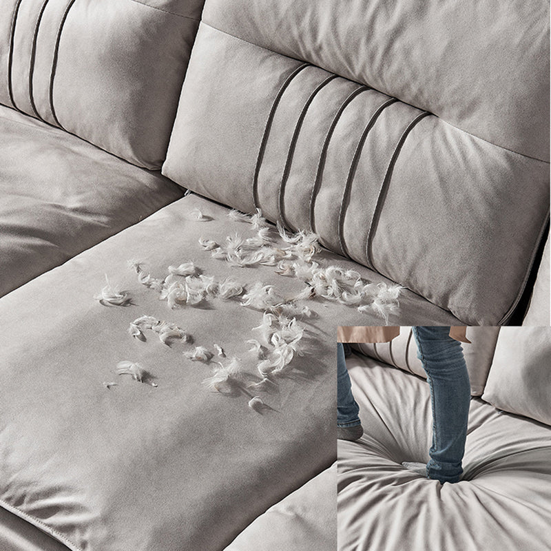 Contemporary Cushions Sofa 39.37"High Flared Arm Stain Resistant Sofa Clearhalo 'furn' 'furn_sectionals' 'Furniture' 'furniture_sectionals' 'kitchen' 'kitchen_sectionals' 'Living Room Furniture' 'Sectionals' 4774376