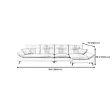 Contemporary Cushions Sofa 39.37"High Flared Arm Stain Resistant Sofa Clearhalo 'furn' 'furn_sectionals' 'Furniture' 'furniture_sectionals' 'kitchen' 'kitchen_sectionals' 'Living Room Furniture' 'Sectionals' 4774381