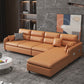 102.36" D x 62.99" W x 29.53" H Fabric Left Orientation Sofa with Storage Orange Clearhalo 'furn' 'furn_sectionals' 'Furniture' 'furniture_sectionals' 'kitchen' 'kitchen_sectionals' 'Living Room Furniture' 'Sectionals' 4774383
