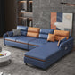 102.36" D x 62.99" W x 29.53" H Fabric Left Orientation Sofa with Storage Dark Blue Clearhalo 'furn' 'furn_sectionals' 'Furniture' 'furniture_sectionals' 'kitchen' 'kitchen_sectionals' 'Living Room Furniture' 'Sectionals' 4774385