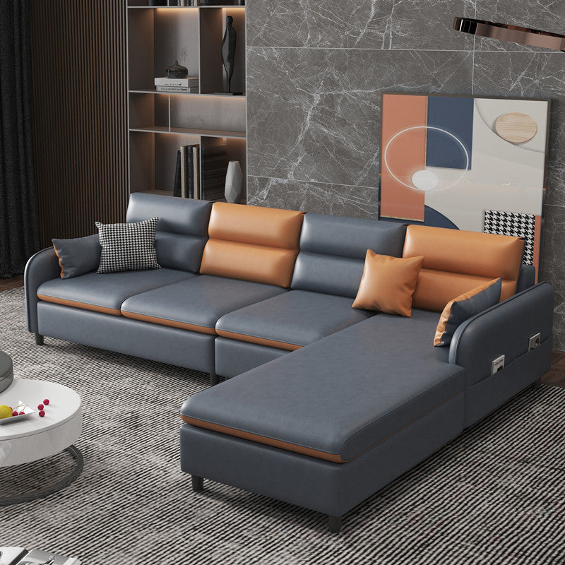 102.36" D x 62.99" W x 29.53" H Fabric Left Orientation Sofa with Storage Dark Gray Clearhalo 'furn' 'furn_sectionals' 'Furniture' 'furniture_sectionals' 'kitchen' 'kitchen_sectionals' 'Living Room Furniture' 'Sectionals' 4774386