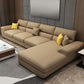 38.5"H Scandinavian Linen Flared Arm Sofa& Chaise Lounge for Living Room Brown Left Clearhalo 'furn' 'furn_sectionals' 'Furniture' 'furniture_sectionals' 'kitchen' 'kitchen_sectionals' 'Living Room Furniture' 'Sectionals' 4774408