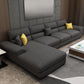 38.5"H Scandinavian Linen Flared Arm Sofa& Chaise Lounge for Living Room Dark Gray Right Clearhalo 'furn' 'furn_sectionals' 'Furniture' 'furniture_sectionals' 'kitchen' 'kitchen_sectionals' 'Living Room Furniture' 'Sectionals' 4774425