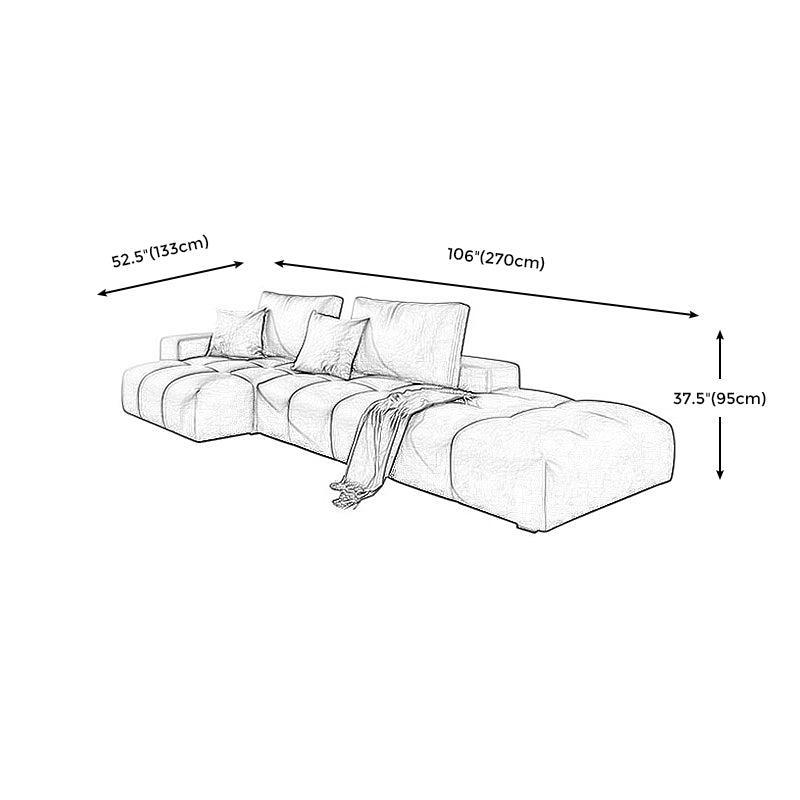 American Traditional Faux Leather Cushions Sectionals 37.4"High Square Arm Sofa,Dark Brown Clearhalo 'furn' 'furn_sectionals' 'Furniture' 'furniture_sectionals' 'kitchen' 'kitchen_sectionals' 'Living Room Furniture' 'Sectionals' 4774456