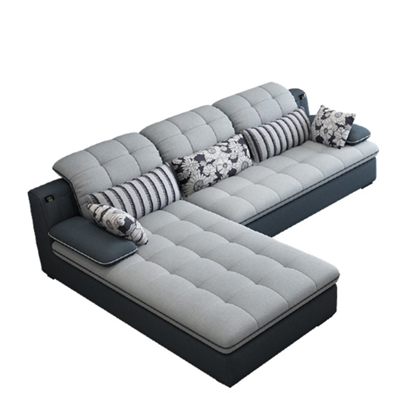 Modern Pillow Top Arm Sofa with Storage Bag Adjustable Backrest Sofa for Living Room 100"L x 71"W x 28"H Faux Leather Clearhalo 'furn' 'furn_sectionals' 'Furniture' 'furniture_sectionals' 'kitchen' 'kitchen_sectionals' 'Living Room Furniture' 'Sectionals' 4774461