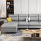 Modular Sewn Pillow Back Bench Seating Recessed Arm Assembled Settee Furniture Silver Gray Faux Leather Clearhalo 'furn' 'furn_sectionals' 'Furniture' 'furniture_sectionals' 'kitchen' 'kitchen_sectionals' 'Living Room Furniture' 'Sectionals' 4774480