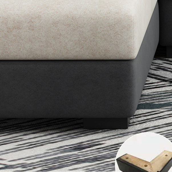 Modular Sewn Pillow Back Bench Seating Recessed Arm Assembled Settee Furniture Clearhalo 'furn' 'furn_sectionals' 'Furniture' 'furniture_sectionals' 'kitchen' 'kitchen_sectionals' 'Living Room Furniture' 'Sectionals' 4774488