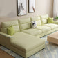 Modular Sewn Pillow Back Bench Seating Recessed Arm Assembled Settee Furniture Light Green Cotton Blend Clearhalo 'furn' 'furn_sectionals' 'Furniture' 'furniture_sectionals' 'kitchen' 'kitchen_sectionals' 'Living Room Furniture' 'Sectionals' 4774494