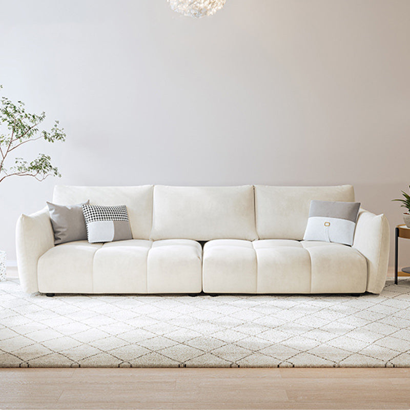 Velvet Living Room Square Arm Standard Cushions Contemporary Seating 87"L x 40"W x 33.5"H Clearhalo 'furn' 'furn_sofas' 'Furniture' 'furniture_sofas' 'kitchen' 'kitchen_sofas' 'Living Room Furniture' 'Sofa' 'sofas' 4777291