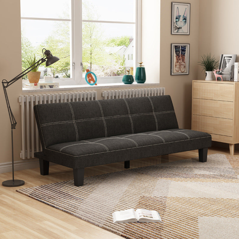 Modern 2/3 Seater Armless Sofa Convertible Biscuit Back Velvet Sofa Dark Gray Clearhalo 'furn' 'furn_sofas' 'Furniture' 'furniture_sofas' 'kitchen' 'kitchen_sofas' 'Living Room Furniture' 'Sofa' 'sofas' 4777333