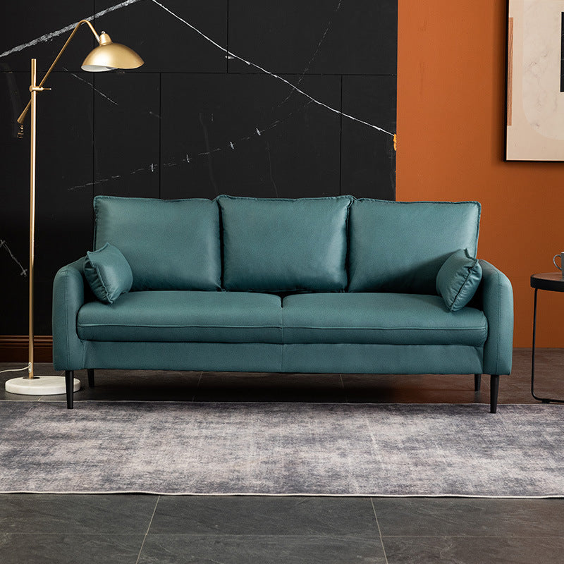 Cushions Square Arm Sofa 3-Seater Faux Leather Stain Resistant Loveseat Clearhalo 'Furniture' 'furniture_sofas' 'kitchen' 'kitchen_sofas' 'Living Room Furniture' 'Sofa' 'sofas' 4777341