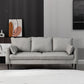 Cushions Square Arm Sofa 3-Seater Faux Leather Stain Resistant Loveseat Cream Gray Clearhalo 'Furniture' 'furniture_sofas' 'kitchen' 'kitchen_sofas' 'Living Room Furniture' 'Sofa' 'sofas' 4777343