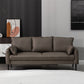 Cushions Square Arm Sofa 3-Seater Faux Leather Stain Resistant Loveseat Gray Coffee Clearhalo 'Furniture' 'furniture_sofas' 'kitchen' 'kitchen_sofas' 'Living Room Furniture' 'Sofa' 'sofas' 4777351