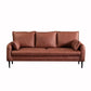 Cushions Square Arm Sofa 3-Seater Faux Leather Stain Resistant Loveseat Dark Red Clearhalo 'Furniture' 'furniture_sofas' 'kitchen' 'kitchen_sofas' 'Living Room Furniture' 'Sofa' 'sofas' 4777352