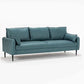 Cushions Square Arm Sofa 3-Seater Faux Leather Stain Resistant Loveseat Blackish Green Clearhalo 'Furniture' 'furniture_sofas' 'kitchen' 'kitchen_sofas' 'Living Room Furniture' 'Sofa' 'sofas' 4777353