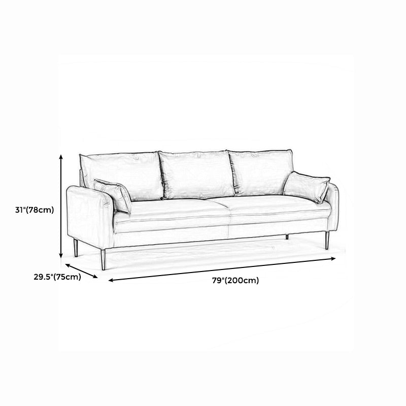 Cushions Square Arm Sofa 3-Seater Faux Leather Stain Resistant Loveseat Clearhalo 'Furniture' 'furniture_sofas' 'kitchen' 'kitchen_sofas' 'Living Room Furniture' 'Sofa' 'sofas' 4777361