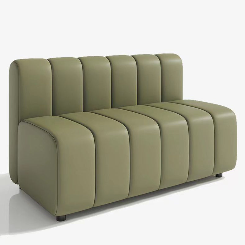 31.5"High Contemporary Fabric Sewn Pillow Back Sofa for Restaurant and Cafe 47"L x 28"W x 31"H Green Armless Clearhalo 'furn' 'furn_sofas' 'Furniture' 'furniture_sofas' 'kitchen' 'kitchen_sofas' 'Living Room Furniture' 'Sofa' 'sofas' 4777366