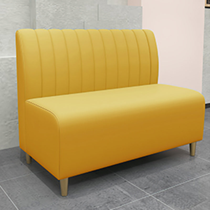 47.27"D x 25.59"W x 33.46"H Glam 2-seat Sewn Pillow Back Sofa for Restaurant Yellow Armless Clearhalo 'furn' 'furn_sofas' 'Furniture' 'furniture_sofas' 'kitchen' 'kitchen_sofas' 'Living Room Furniture' 'Sofa' 'sofas' 4777410