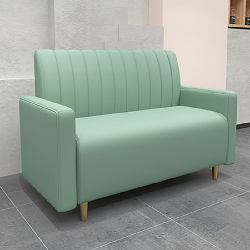 47.27"D x 25.59"W x 33.46"H Glam 2-seat Sewn Pillow Back Sofa for Restaurant Green Square Arm Clearhalo 'furn' 'furn_sofas' 'Furniture' 'furniture_sofas' 'kitchen' 'kitchen_sofas' 'Living Room Furniture' 'Sofa' 'sofas' 4777414