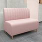 47.27"D x 25.59"W x 33.46"H Glam 2-seat Sewn Pillow Back Sofa for Restaurant Pink Armless Clearhalo 'furn' 'furn_sofas' 'Furniture' 'furniture_sofas' 'kitchen' 'kitchen_sofas' 'Living Room Furniture' 'Sofa' 'sofas' 4777416