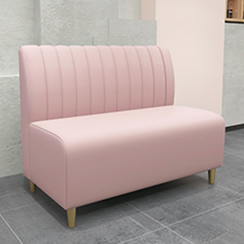 47.27"D x 25.59"W x 33.46"H Glam 2-seat Sewn Pillow Back Sofa for Restaurant Pink Armless Clearhalo 'furn' 'furn_sofas' 'Furniture' 'furniture_sofas' 'kitchen' 'kitchen_sofas' 'Living Room Furniture' 'Sofa' 'sofas' 4777416
