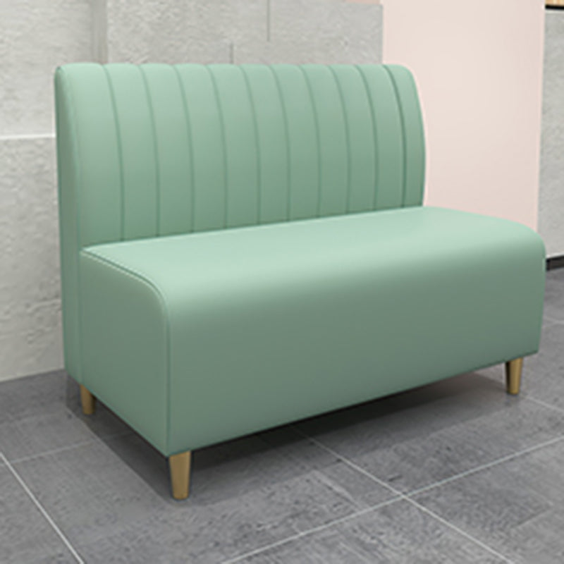47.27"D x 25.59"W x 33.46"H Glam 2-seat Sewn Pillow Back Sofa for Restaurant Green Armless Clearhalo 'furn' 'furn_sofas' 'Furniture' 'furniture_sofas' 'kitchen' 'kitchen_sofas' 'Living Room Furniture' 'Sofa' 'sofas' 4777418