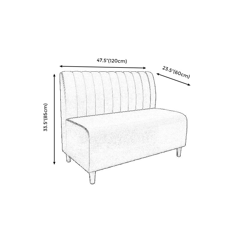 47.27"D x 25.59"W x 33.46"H Glam 2-seat Sewn Pillow Back Sofa for Restaurant Clearhalo 'furn' 'furn_sofas' 'Furniture' 'furniture_sofas' 'kitchen' 'kitchen_sofas' 'Living Room Furniture' 'Sofa' 'sofas' 4777427