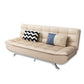 Hair Pin Legs Biscuit Back Armless Sofa with Slipcover for Living Room 59"L x 33.5"W x 35.5"H Beige Faux Leather Clearhalo 'furn' 'furn_sofas' 'Furniture' 'furniture_sofas' 'kitchen' 'kitchen_sofas' 'Living Room Furniture' 'Sofa' 'sofas' 4777453