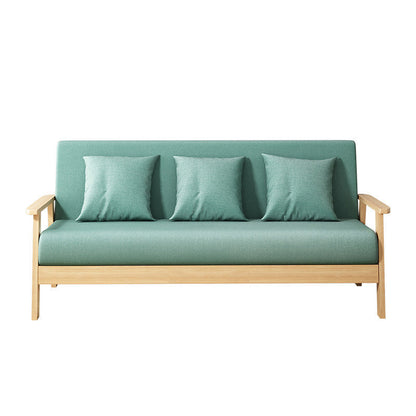 Fabric Square Arm Slipcovered 2/3 Seat Sofa Solid Color Sofa for Apartment Olive Green Clearhalo 'Furniture' 'furniture_sofas' 'kitchen' 'kitchen_sofas' 'Living Room Furniture' 'Sofa' 'sofas' 4777477