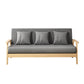 Fabric Square Arm Slipcovered 2/3 Seat Sofa Solid Color Sofa for Apartment Dark Gray Clearhalo 'Furniture' 'furniture_sofas' 'kitchen' 'kitchen_sofas' 'Living Room Furniture' 'Sofa' 'sofas' 4777480