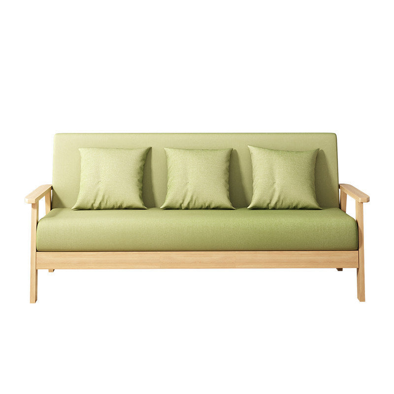 Fabric Square Arm Slipcovered 2/3 Seat Sofa Solid Color Sofa for Apartment Green Clearhalo 'Furniture' 'furniture_sofas' 'kitchen' 'kitchen_sofas' 'Living Room Furniture' 'Sofa' 'sofas' 4777486