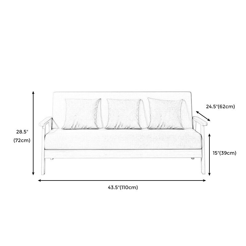 Fabric Square Arm Slipcovered 2/3 Seat Sofa Solid Color Sofa for Apartment Clearhalo 'Furniture' 'furniture_sofas' 'kitchen' 'kitchen_sofas' 'Living Room Furniture' 'Sofa' 'sofas' 4777489