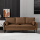 Faux Leather Cushions Sofa 3-Seat Contemporary 30.7" High Sofa Brown Clearhalo 'furn' 'furn_sofas' 'Furniture' 'furniture_sofas' 'kitchen' 'kitchen_sofas' 'Living Room Furniture' 'Sofa' 'sofas' 4777492